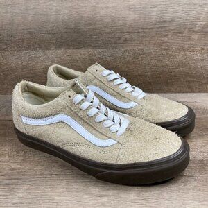 VANS Old Skool Hairy Suede Khaki Tan Brown Sneakers Shoes Mens 8 Womens 9.5 NEW